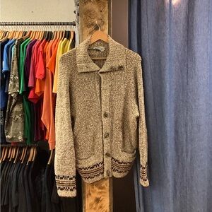 Vintage Tundra Cream/Brown Knit Cardigan
